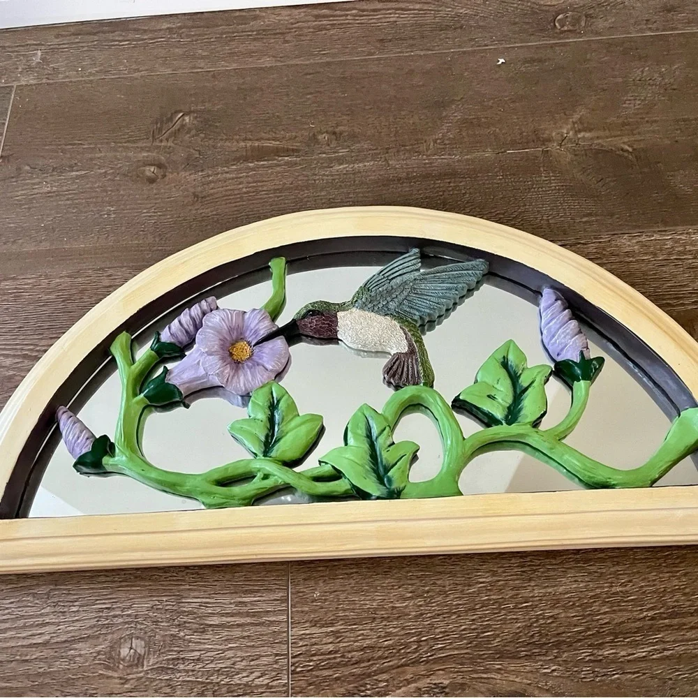 Elegant Hummingbird Wall Decor with Cream and Green Accents